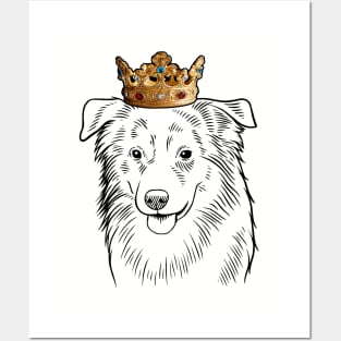 Miniature American Shepherd Dog King Queen Wearing Crown Posters and Art